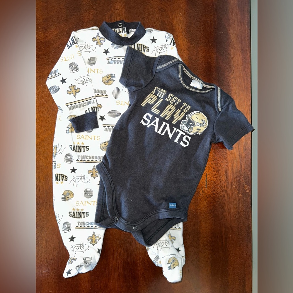 New Orleans Saints Baby Onesie and Pajama Set